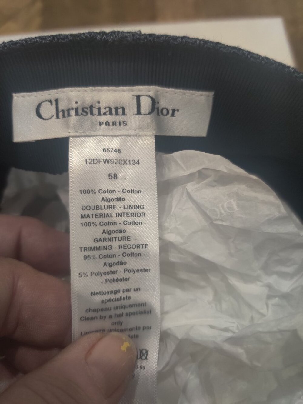 Christian Dior Denim Hat size 58 (L) New - Picture 5 of 6